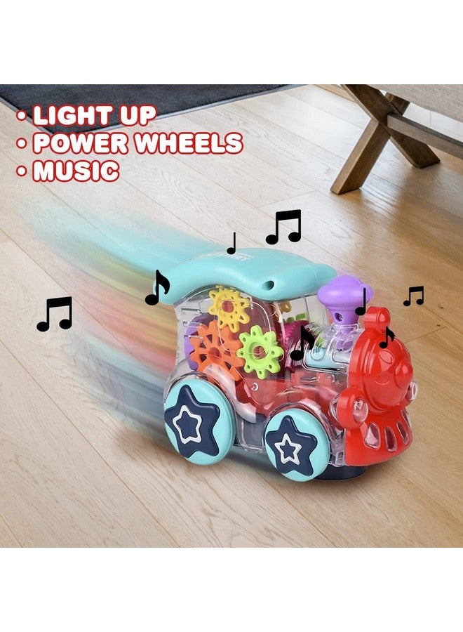 ArtCreativity ArtCreativity Light Up Transparent Toy Train for Kids, 1PC, Bump and Go Toy Car with Colorful Moving Gears, Music, and LED Effects, Fun Educational Toy for Kids, Great Birthday Gift Idea  - Image 5