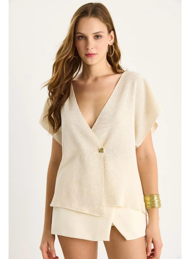 Ginger V Neck Wrap Around Top