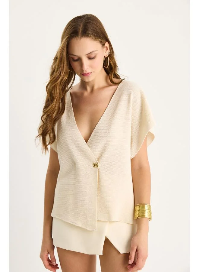 Ginger V Neck Wrap Around Top