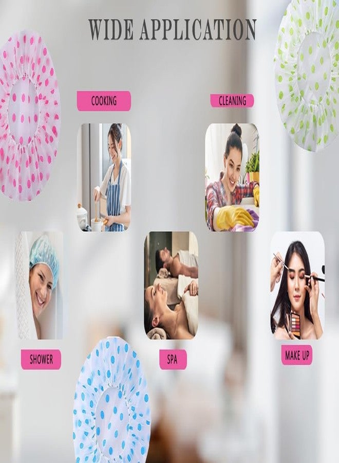 KitchenFest مجموعة KitchenFest® من 5 قبعات استحمام مرنة قابلة لإعادة الاستخدام ومقاومة للماء، مصنوعة من مادة EVA، بمقاس واحد يناسب الجميع، مناسبة للنساء، للاستخدام في صالونات التجميل، ومنتجعات الشعر، والاستحمام، بتصميمات متعددة. - Image 5