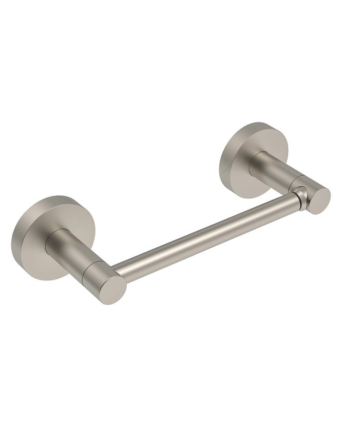 FIXSEN TOILET PAPER HOLDER BRUSHED NICKEL BATHROOM DOUBLE POST PIVOTING SATIN NICKEL TISSUE HOLDER STAINLESS STEEL AND ZINC ALLOY WALL MOUNT DETACHABLE 1PC
