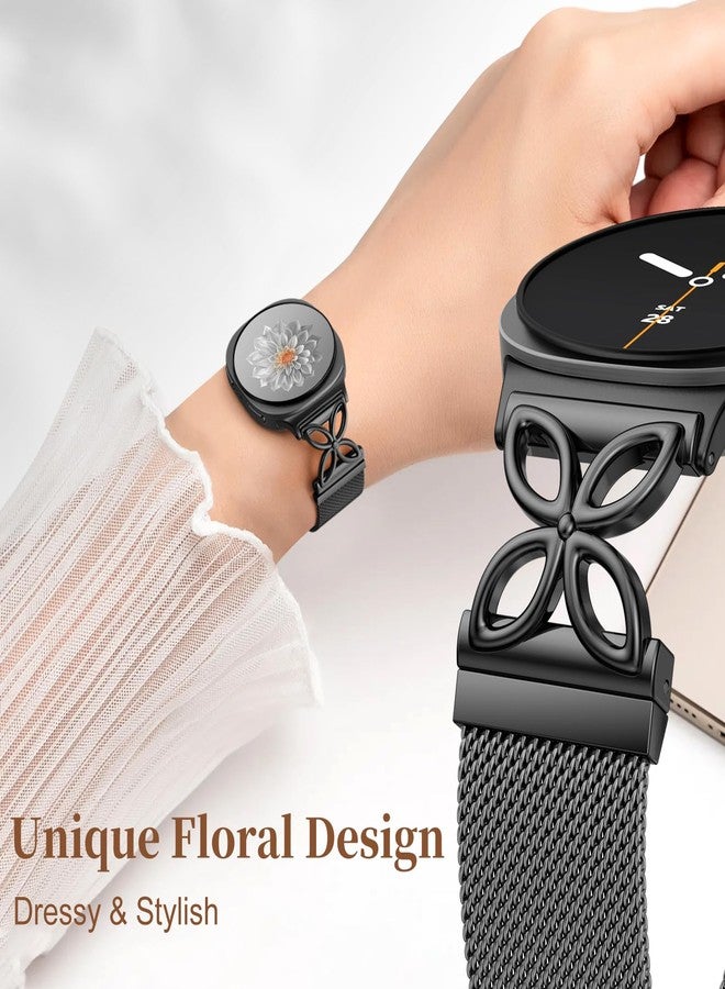 Getino Magnetic Metal Band Compatible with Galaxy Watch 8 / Watch 8 Classic Band, Milanese Floral Dressy Strap for Samsung Watch Bands Women 40mm 44mm 46mm - Image 3