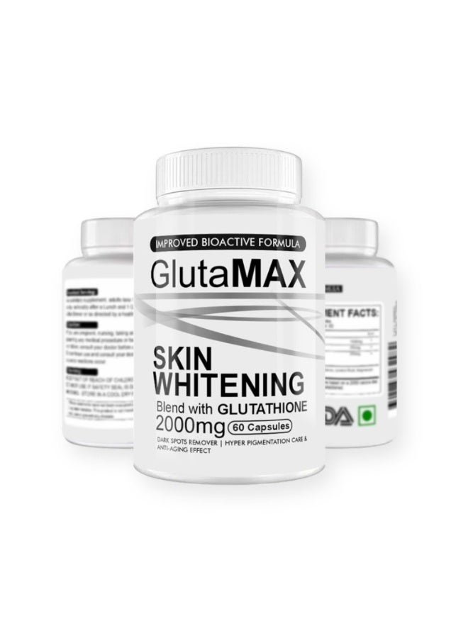 Glutamax Whitening Capsules 2000mg – Skin Brightening Glutathione Blend 60 Caps - Image 1