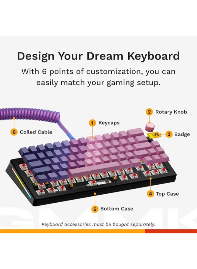 Glorious Gaming - GMMK 3 Custom Mechanical Gaming Keyboard with Knob, 100% Keyboard Full Size, Modular Gasket System, Doubleshot PBT Keycaps, Aluminum Switch Plate, Hotswappable Switches, ANSI- Black - Image 2