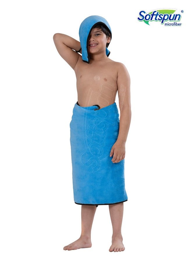 SOFTSPUN Microfiber Wipes Large Baby Towel 2 pc 60X120cm & 40X60cm 280GSM Sky Blue! Ultra Absorbent Super Soft & Comfortable Quick Drying for Men & Women Daily Use Extra Large Size Unisex.… - Image 3
