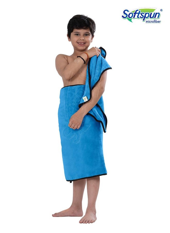 SOFTSPUN Microfiber Wipes Large Baby Towel 2 pc 60X120cm & 40X60cm 280GSM Sky Blue! Ultra Absorbent Super Soft & Comfortable Quick Drying for Men & Women Daily Use Extra Large Size Unisex.… - Image 5