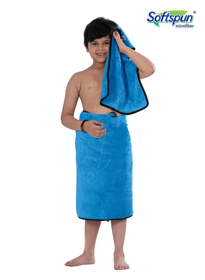SOFTSPUN Microfiber Wipes Large Baby Towel 2 pc 60X120cm & 40X60cm 280GSM Sky Blue! Ultra Absorbent Super Soft & Comfortable Quick Drying for Men & Women Daily Use Extra Large Size Unisex.… - Image 4