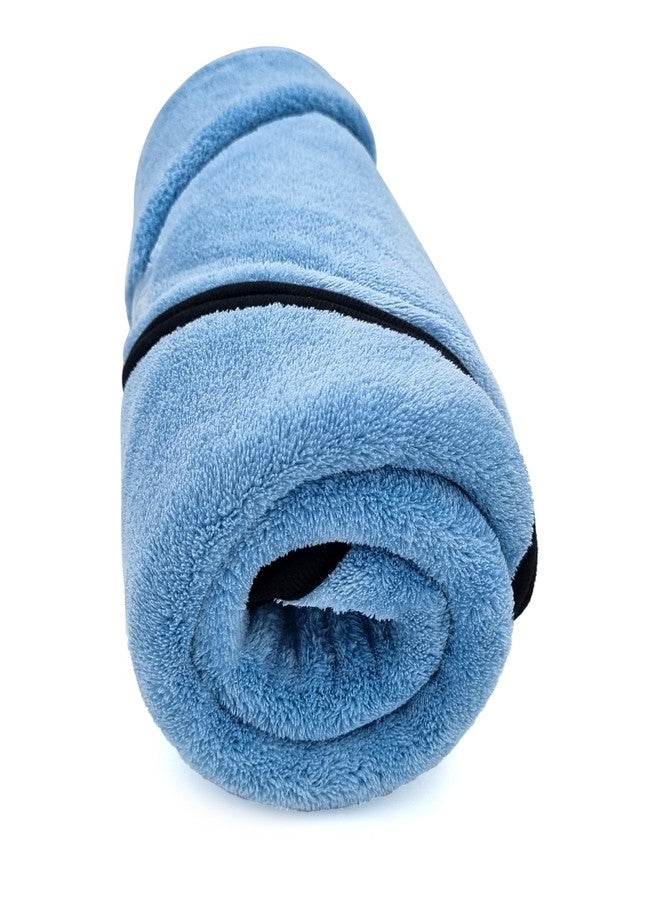SOFTSPUN Microfiber Wipes Large Baby Towel 2 pc 60X120cm & 40X60cm 280GSM Sky Blue! Ultra Absorbent Super Soft & Comfortable Quick Drying for Men & Women Daily Use Extra Large Size Unisex.… - Image 2