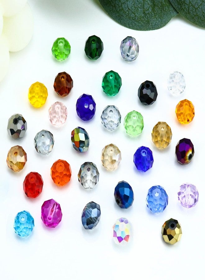 Dowarm 200PCS 8mm Briolette Crystal Glass Beads for Jewelry Making, Faceted Rondelle Crystal Beads for Crafts Wind Chimes Suncatchers Wine Charms, Loose DIY Spacer Beads, Mine Purple - Image 4
