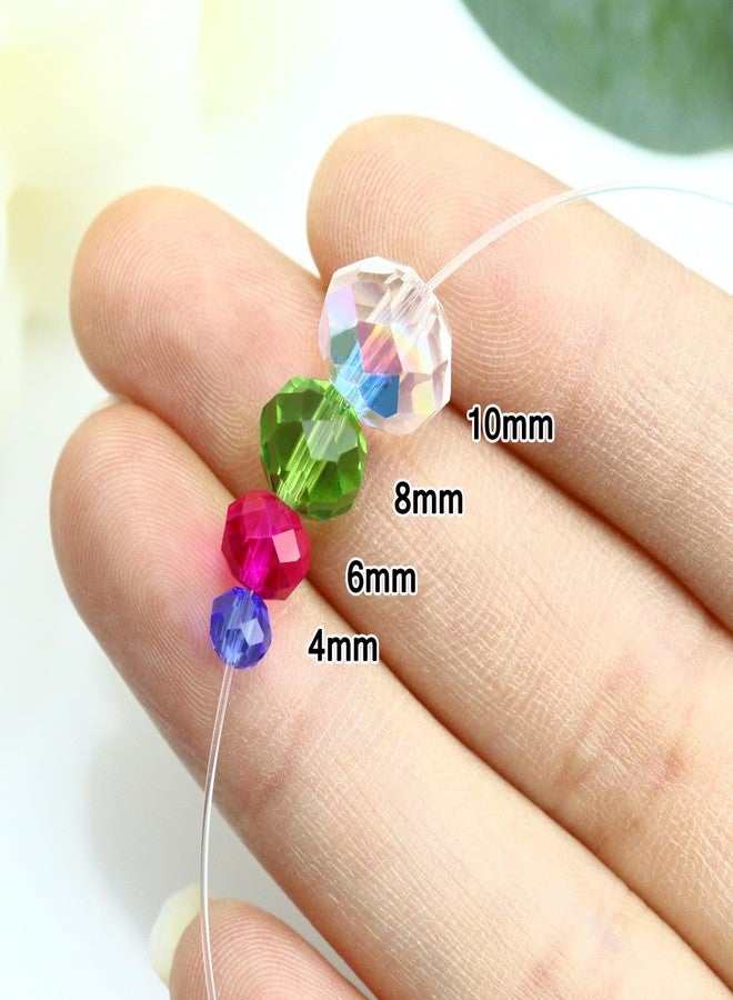 Dowarm 200PCS 8mm Briolette Crystal Glass Beads for Jewelry Making, Faceted Rondelle Crystal Beads for Crafts Wind Chimes Suncatchers Wine Charms, Loose DIY Spacer Beads, Mine Purple - Image 3