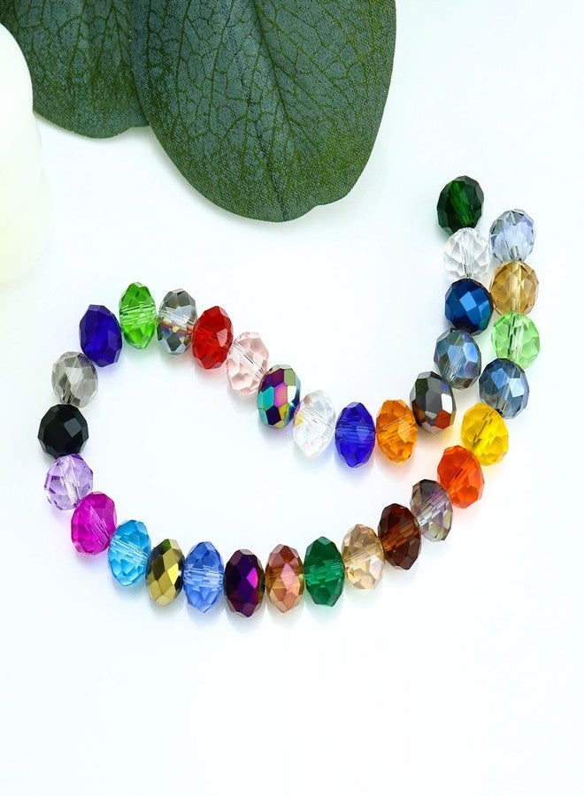 Dowarm 200PCS 8mm Briolette Crystal Glass Beads for Jewelry Making, Faceted Rondelle Crystal Beads for Crafts Wind Chimes Suncatchers Wine Charms, Loose DIY Spacer Beads, Mine Purple - Image 5