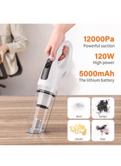 DubaiGallery Handheld Cordless Vacuum Cleaner Portable HEPA Filter Super Suction Car Vacuum Cleaner Ultra Light USB Rechargeable with 3 Random Mode Switch Suitable for Car Floor home Sofa Carpet Bed Hoover  - Image 2