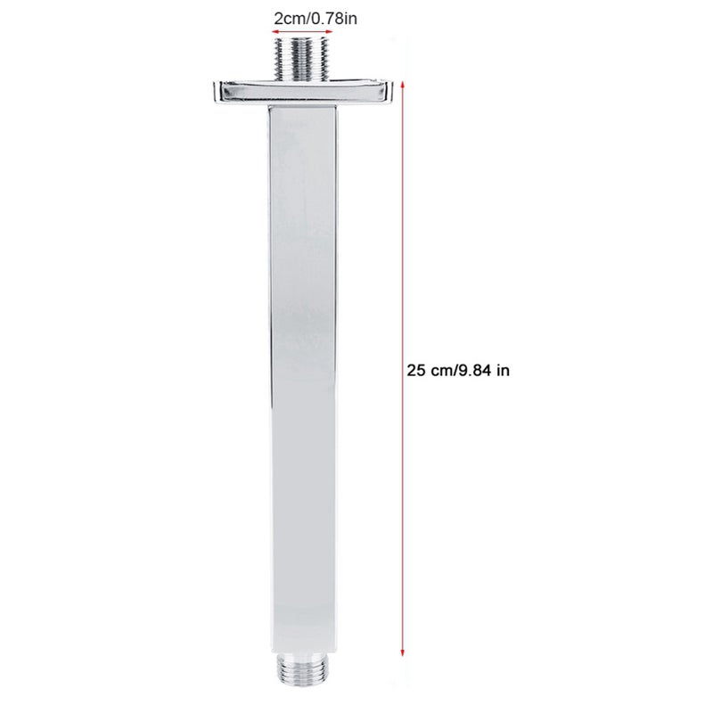 Square Stainless Steel Top Shower Arm Pipe Wall Mount for Bathroom Ceiling Shower Head (40 Cm) - Image 3