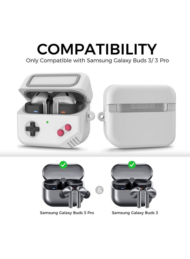 جراب Galaxy Buds Pro 3، تصميم لعبة من السيليكون لسماعات سامسونج Galaxy Buds 3، جراب Buds 3 Pro أنيق للنساء/الرجال (رمادي فاتح) - Image 2