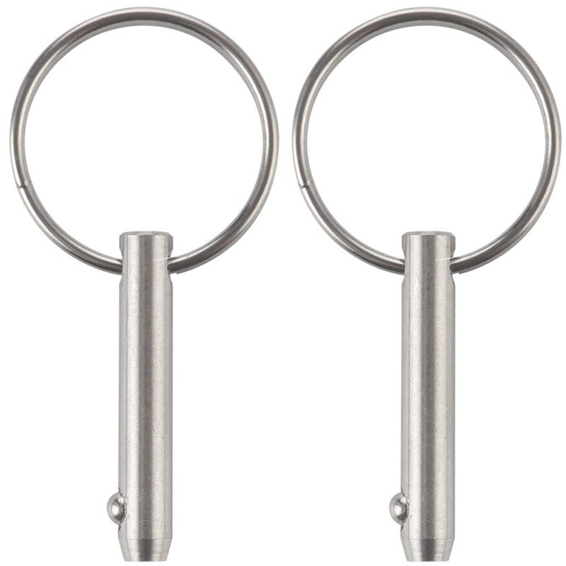 VTurboWay 2 Pcs Quick Release Pin 1/4"" Diameter  Usable Length 1""  Full 316 Stainless Steel  Bimini Top Pin  Marine Hardware  All Parts Are Made Of 316 Stainless Steel - Image 1