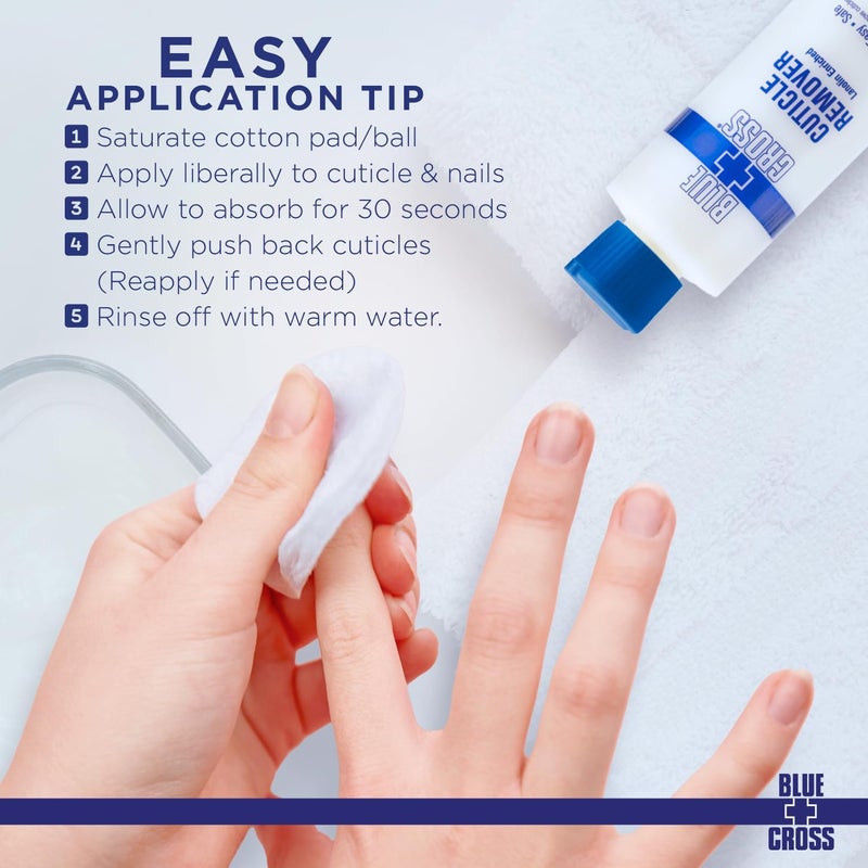 Blue Cross Cuticle Remover Liquid, Cuticle Softener for Nails, Professional Nail Care with Lanolin for Brittle Hang Nails, Hydrating, Moisturizing, Dry Cuticles, Made in USA. 16oz - Image 4