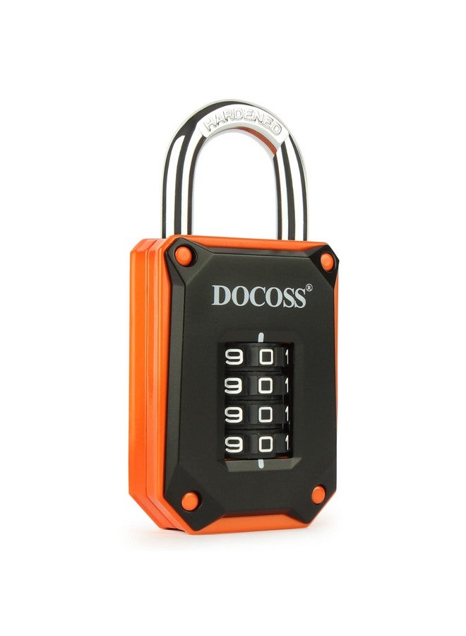DOCOSS Zinc Strong Number Locks For Door/Combination Lock Padlock/Door Combination Lock,Pad Lock,Gate Lock, Gym Locker Lock,Locks For Main Gate (Orange Black (1 Pack)) - Image 1