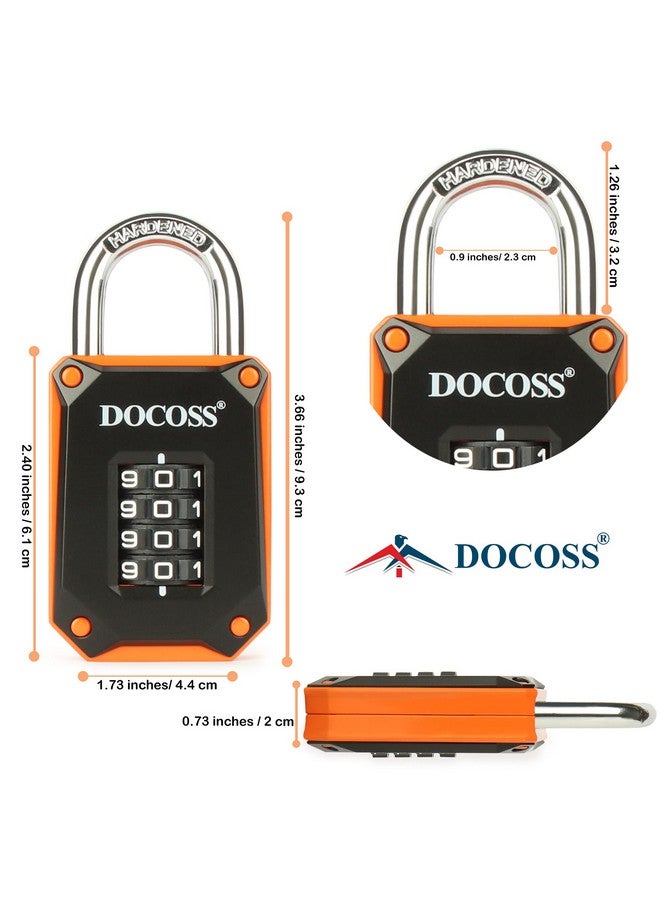 DOCOSS Zinc Strong Number Locks For Door/Combination Lock Padlock/Door Combination Lock,Pad Lock,Gate Lock, Gym Locker Lock,Locks For Main Gate (Orange Black (1 Pack)) - Image 4