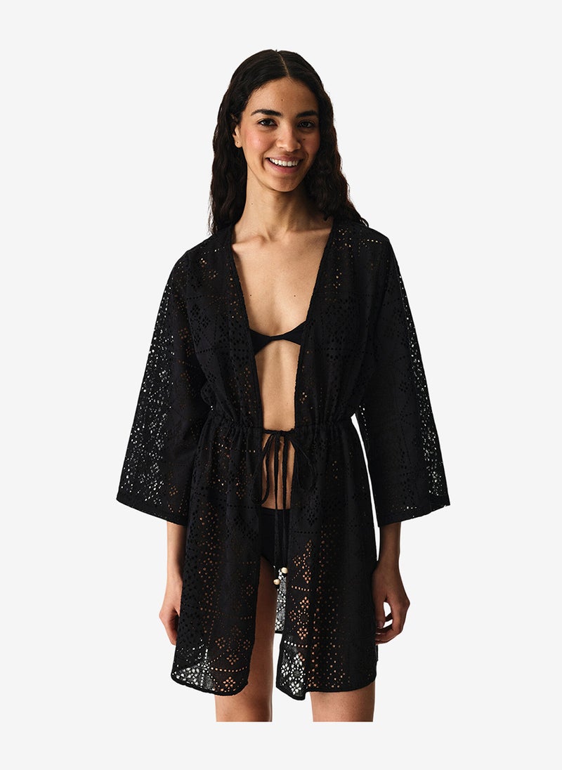 Penti Women Jasmine Black Kimono - Image 1