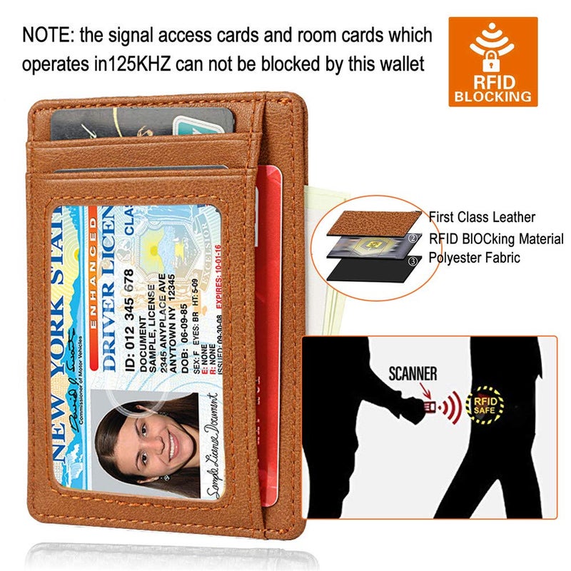 GH GOLD HORSE Slim RFID Blocking Card Holder Minimalist Leather Front Pocket Wallet for Women - Image 5