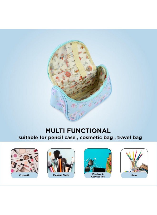 NFI essentials NFI essentials Floral Print Cosmetics Pouch Makeup Pouch Vanity Case Jewellery Pouch Stationery Pencil Case Travel Organiser Travel Pouch Bridal Gift  - Image 5