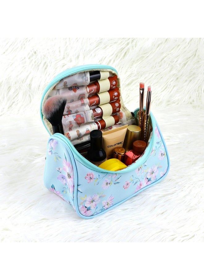 NFI essentials NFI essentials Floral Print Cosmetics Pouch Makeup Pouch Vanity Case Jewellery Pouch Stationery Pencil Case Travel Organiser Travel Pouch Bridal Gift  - Image 2