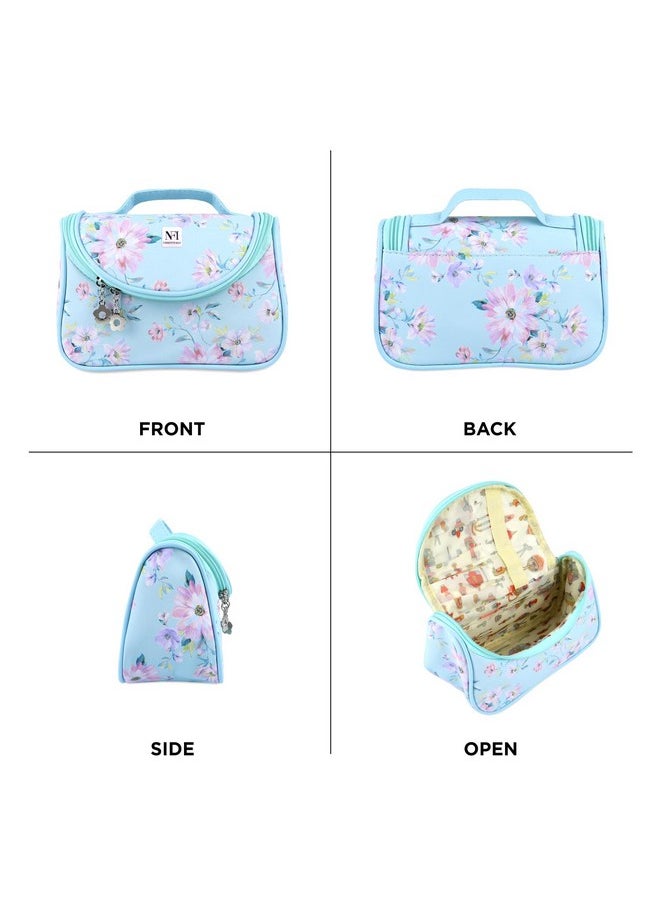 NFI essentials NFI essentials Floral Print Cosmetics Pouch Makeup Pouch Vanity Case Jewellery Pouch Stationery Pencil Case Travel Organiser Travel Pouch Bridal Gift  - Image 3