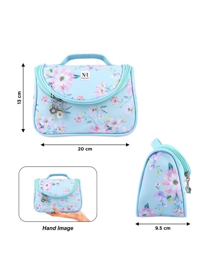 NFI essentials NFI essentials Floral Print Cosmetics Pouch Makeup Pouch Vanity Case Jewellery Pouch Stationery Pencil Case Travel Organiser Travel Pouch Bridal Gift  - Image 4