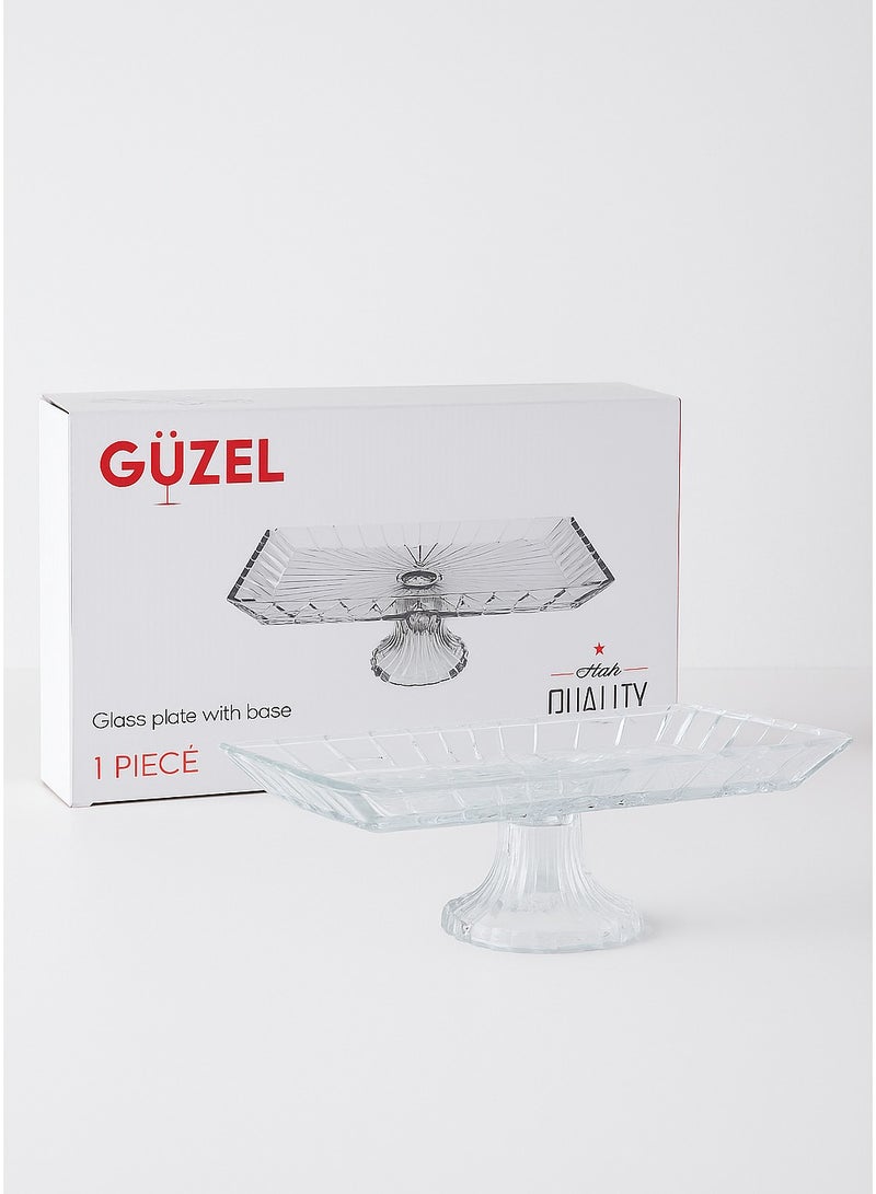 جوزيل طبق زجاجي فاخر مع قاعدة بشكل مستطيل 33×17×13 سم - Image 1