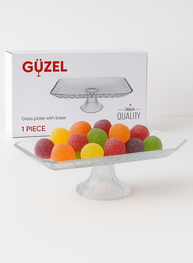 جوزيل طبق زجاجي فاخر مع قاعدة بشكل مستطيل 33×17×13 سم - Image 2