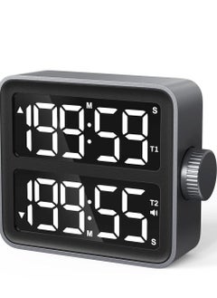 Y&D Dual Kitchen Timer with LED Display Channel Countdown Stop Watch for Cooking Schools and Classrooms Magnetic Digital  - Image 1