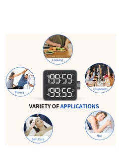 Y&D Dual Kitchen Timer with LED Display Channel Countdown Stop Watch for Cooking Schools and Classrooms Magnetic Digital  - Image 5