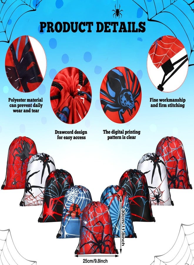Lothee 32 Pieces Spider Party Favors Halloween Spiderweb Themed Birthday Party Decoration Drawstring Bags Goodie Bags Backpack with Rubber Bracelets Wristlet Keychain for Birthday Supplies(Spiderweb) - Image 4