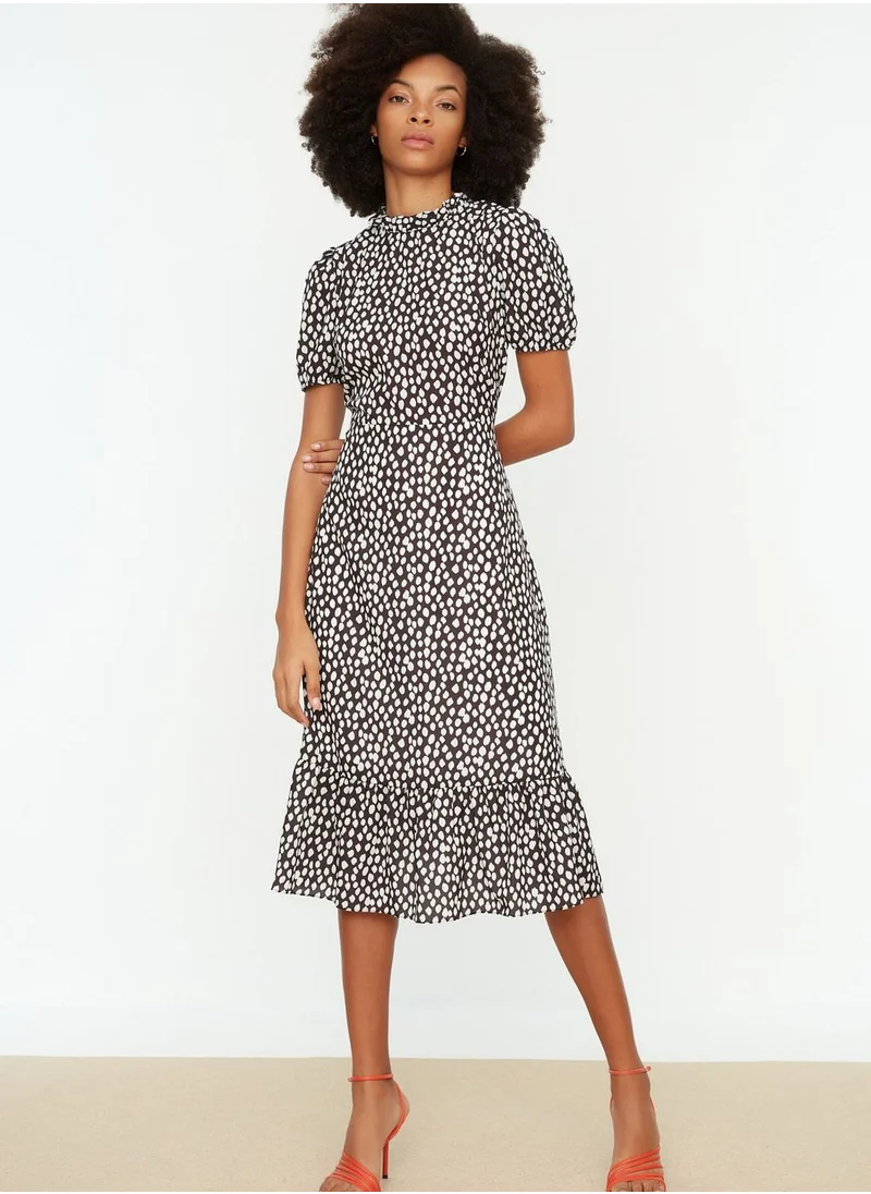 trendyol Printed Knitted Dress
