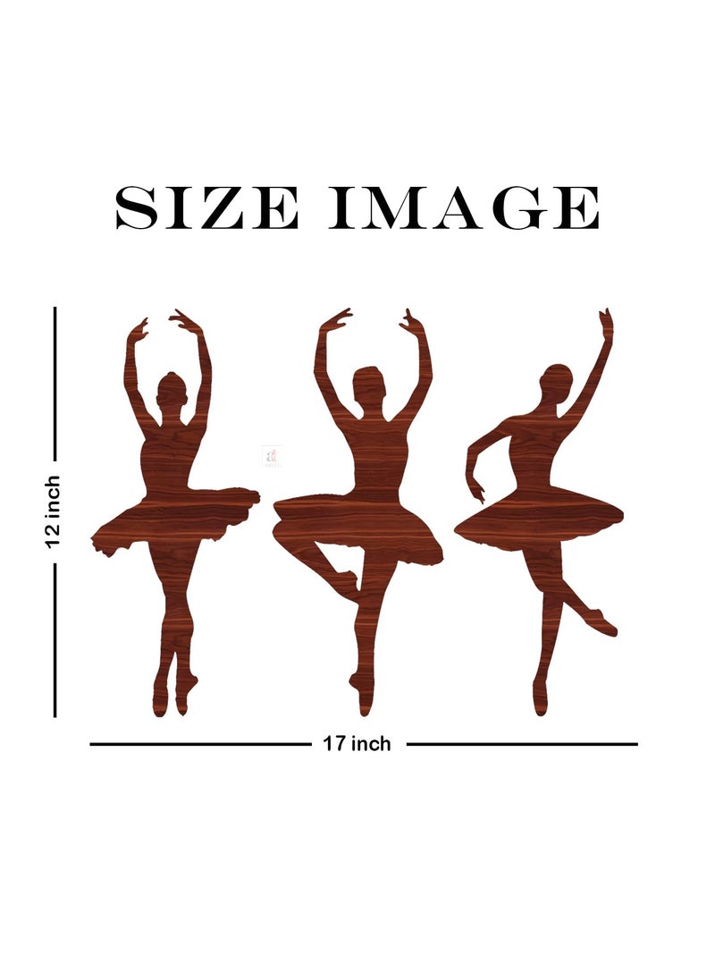 Art Street Dancing Lady Trio 2 in 1 MDF Plaque Cutout Ready to Hang for Home Office Wall Art Decor, Wall Art Hanging Decorative Item, Home Decoration by Art Street (Size -12 x 17 Inches  - Image 3