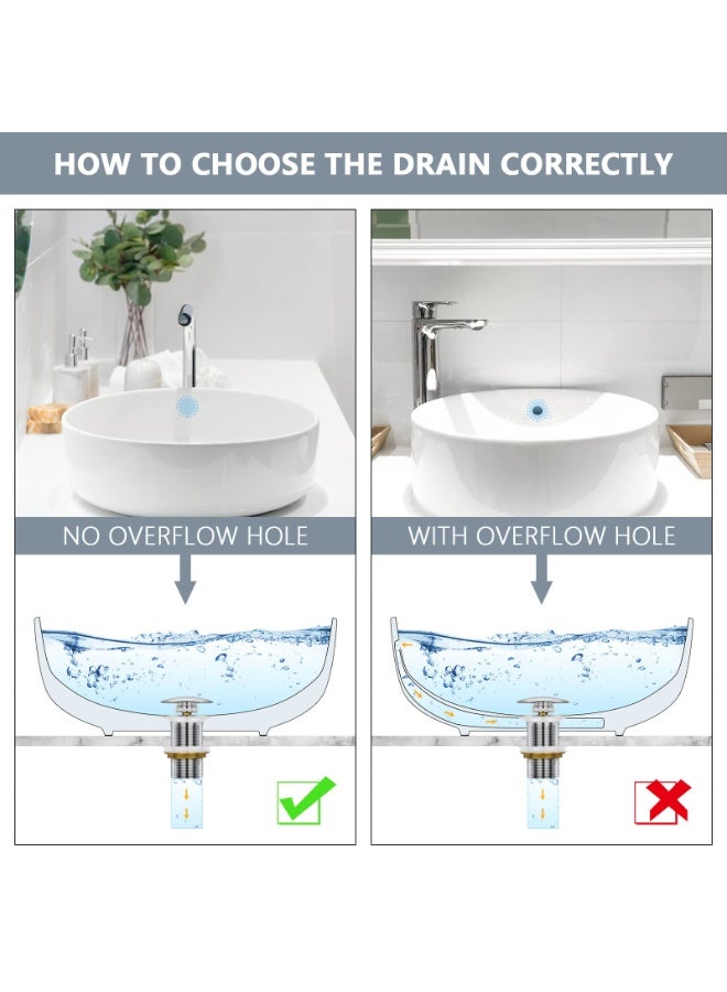 European-Style All-Copper Pop-Up Drain Head – 40mm Full Thread Brass Waste Coupling for Glass, Tabletop & Under-Counter Wash Basins, Chrome Plated with Large Cover - Image 5