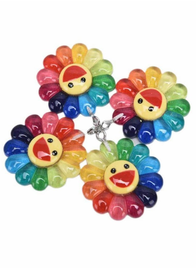 SYOSI - Colorful Transparent Smiley, Sunflower Charms Sun Flower, Pendants Resin Sun Flower, Pendants Charms Sun Sunflower Collection Crafts, for DIY Bracelet Necklace Earring Keychain Making 50 Pcs - Image 1