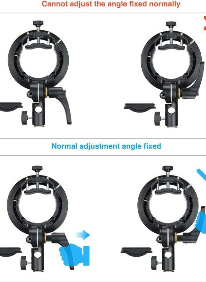 Godox S2 Speedlite S-Type Bracket Bowens Mount Flash Holder for Godox V1 AD200Pro AD400Pro AD200 and Other Flashes, Precise Tilt Control, Large Handle, Integrated Umbrella Mount - Image 2