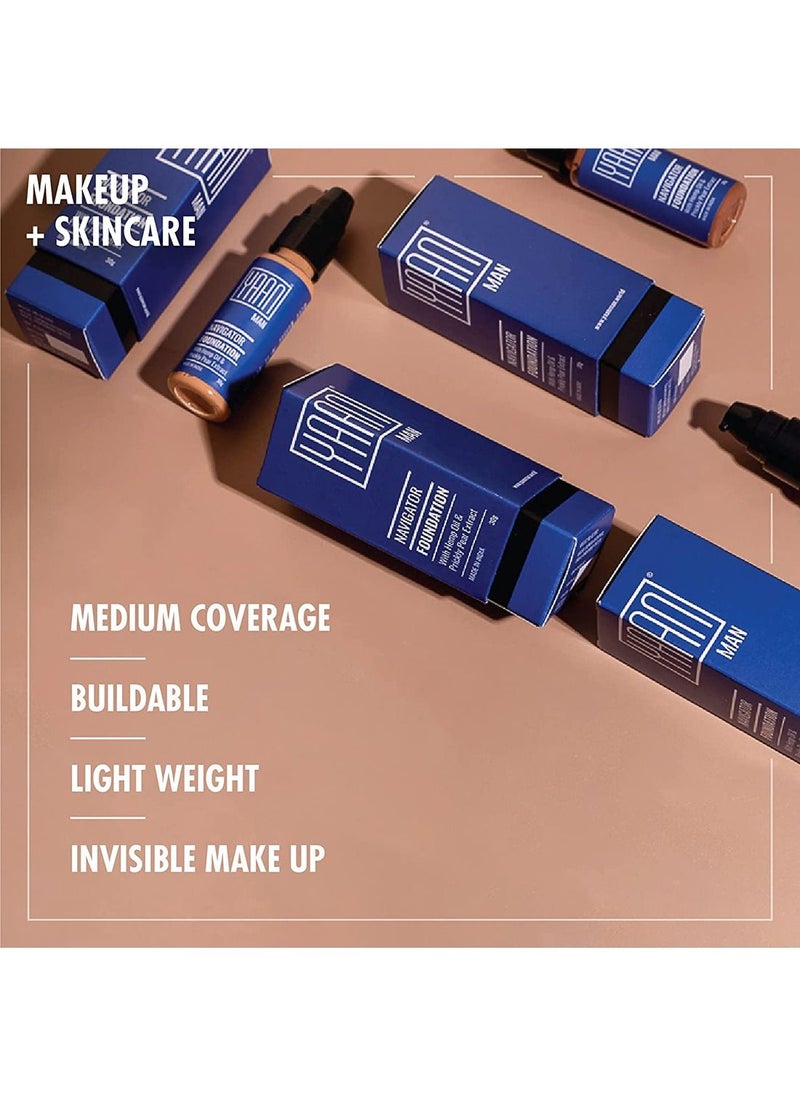 YAAN MAN Foundation for Men Face Makeup | With the Goodness of Pear Extract | For Fair Skin Tone | For Even, Natural, and Uniform Look | For All Skin Type (Dark) 1 Oz