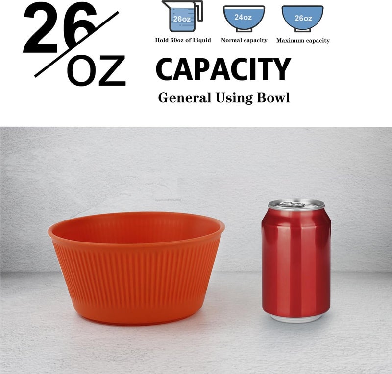 Wrova Wheat Straw Cereal Bowl Set of 8,Unbreakable Bowls 26 OZ,Microwave and Dishwasher Safe Bowls,BPA Free Bowl for Serving Soup,Oatmeal and Salad (Spring Series) - Image 3