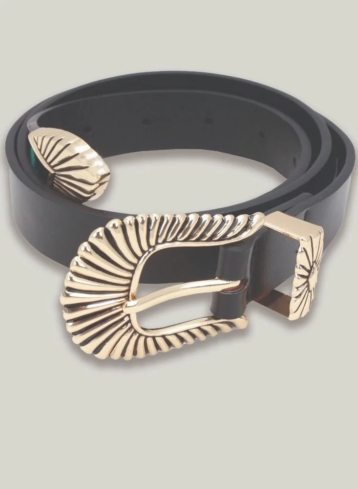 AMICA AMICA Embellished Large Buckle Belt - Black