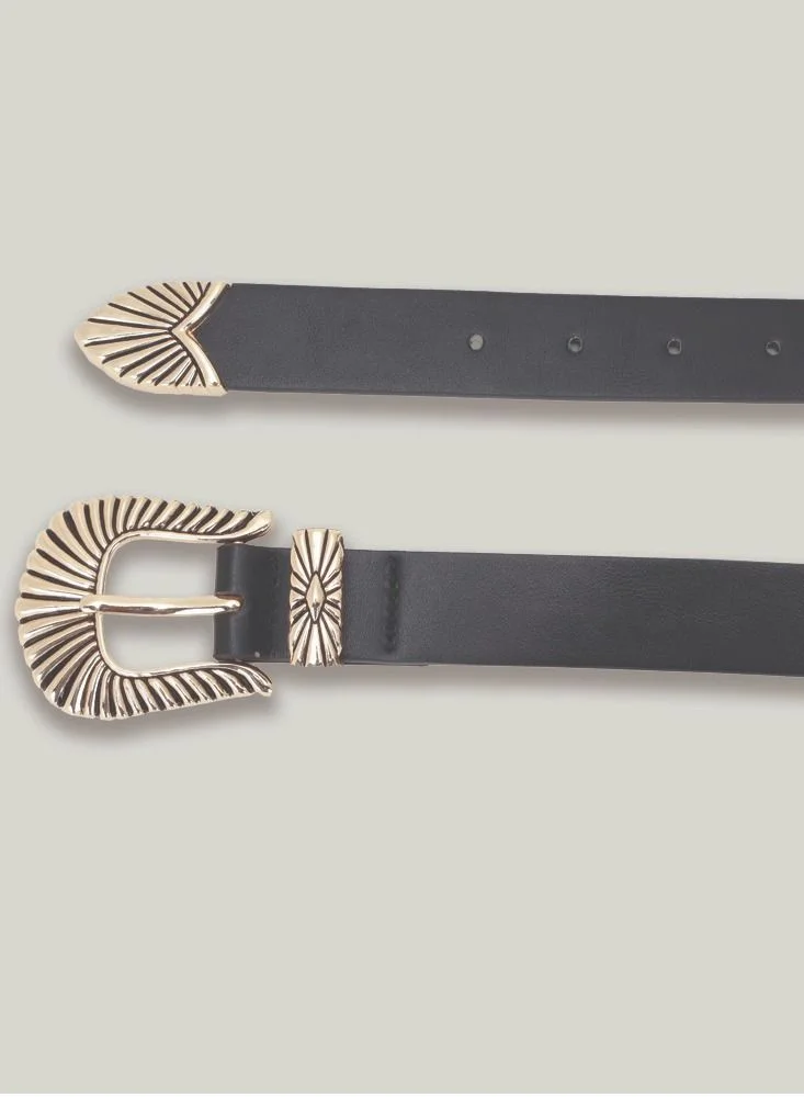 AMICA AMICA Embellished Large Buckle Belt - Black