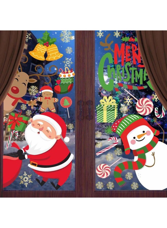 Cualfec Christmas Window Clings Window Decals for Christmas Decoration Double-Sided Adorable Reusable Static Clings - Image 1