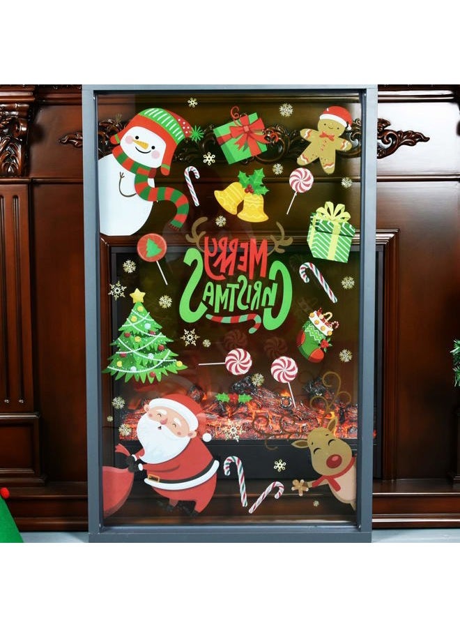 Cualfec Christmas Window Clings Window Decals for Christmas Decoration Double-Sided Adorable Reusable Static Clings - Image 4