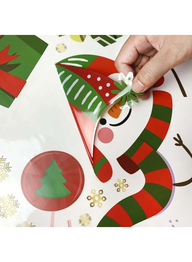 Cualfec Christmas Window Clings Window Decals for Christmas Decoration Double-Sided Adorable Reusable Static Clings - Image 5