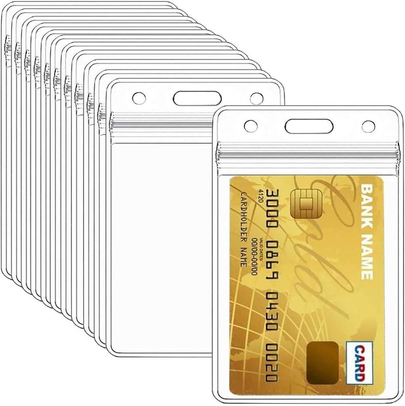 Waterproof ID Card Holder – Vertical Style, Clear PVC, with Lanyard, for Badge, Work