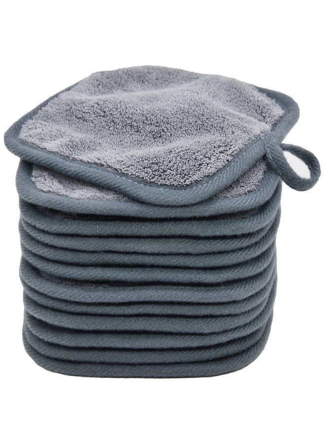 BloomSesame Makeup Remover Cloths For Face Eye Lips Reusable Makeup Remover Pads Soft Microfiber Facial Cleansing Cloths 5 X 5 Inch 12 Pack (Gray) - Image 1