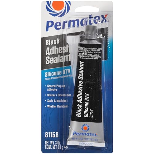 Permatex لاصق سيليكون أسود من بيرماتكس 81158، أنبوب 3 أونصات، عبوة من 1 - Image 1