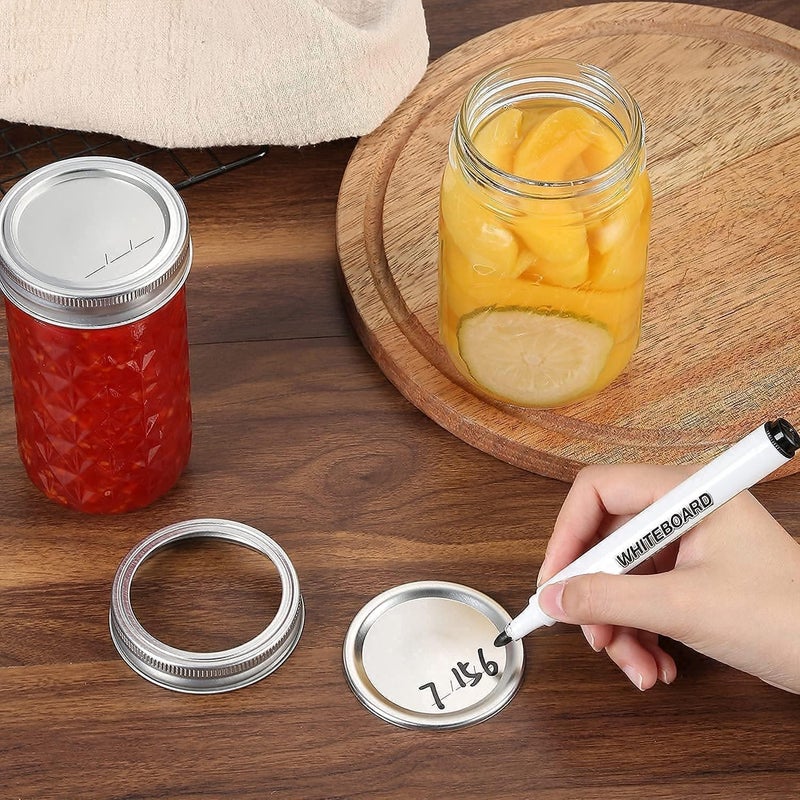 SKYBD 100-Count, WIDE Mouth Canning Lids for Ball, Kerr Jars - Split-Type Metal Mason Jar Lids for Canning - Food Grade Material, 100% Fit & Airtight for Wide Mouth Jars (86mm) - Image 4