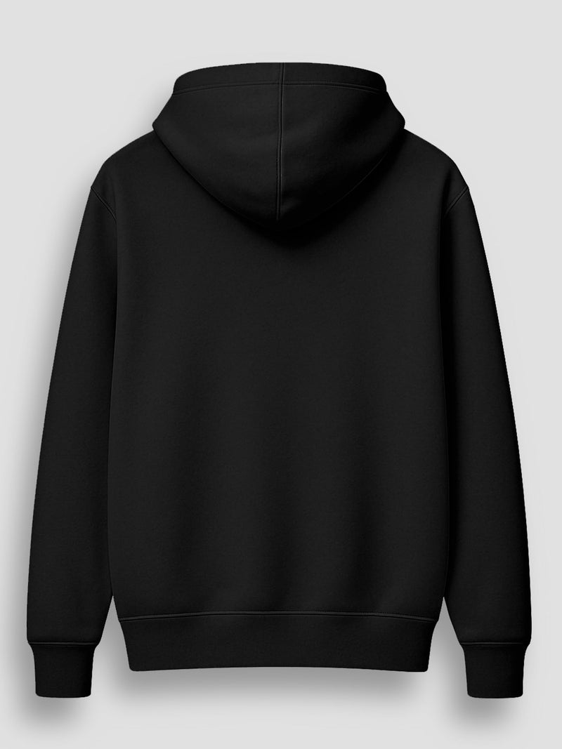 ENCIGER Men’s Solid Hoodie | 100% Cotton Fleece Warm Sweatshirt with Kangaroo Pocket & Adjustable Hood | Regular Fit Winter Wear for Men Black, XL - Image 4